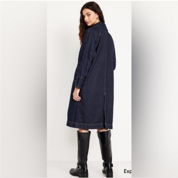 NWT Old Navy Long Denim Barn Coat - Picture 6 of 6